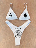 Sexy Punk Poker Bikini Badeanzug 