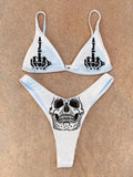 Sexy Punk-Totenkopf-Bikini-Badeanzug 