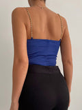 Sexy Slim Wrap Chest V-Neck Sling Solid Color Small Tank Top Aosig