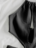 Sexy Solid Color Cut-out One-piece Swimsuit Aosig