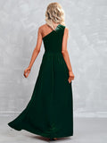 Sexy Solid Color Cut-out One-shoulder Dress Aosig