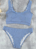 Sexy Solid Color Low-waisted Swimsuit Aosig