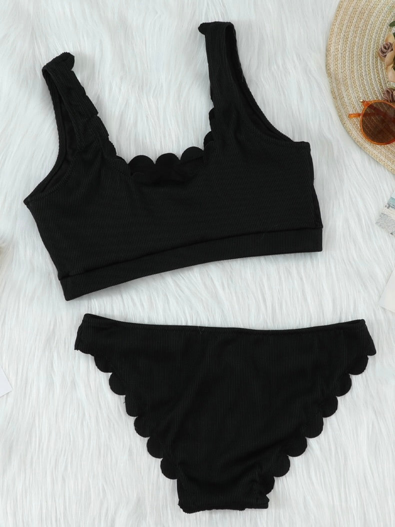 Sexy Solid Color Low-waisted Swimsuit Aosig