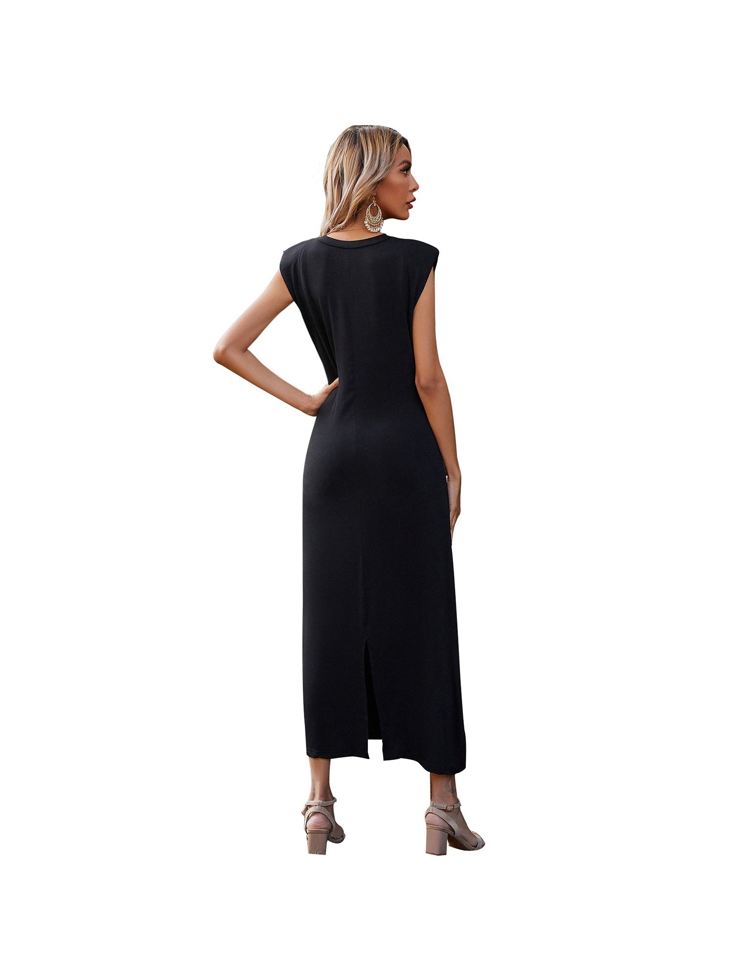 Simple solid color waist slim long skirt Aosig