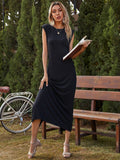 Simple solid color waist slim long skirt Aosig