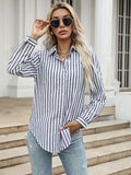 Single-breasted Striped Shirt Aosig