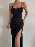 Slim Fit Sling Slit Dress Aosig