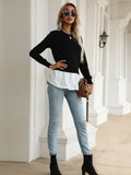 Slim Knitted Two Piece Sweater Aosig