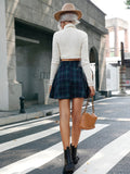 Slim Pleated Skirt Aosig