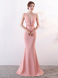 Slim V-neck evening dress Aosig