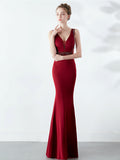 Slim V-neck evening dress Aosig