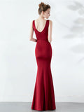 Slim V-neck evening dress Aosig