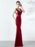 Slim V-neck evening dress Aosig