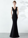 Slim V-neck evening dress Aosig