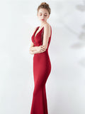 Slim V-neck evening dress Aosig