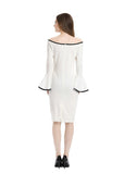 Slim Waist Flared Sleeve Dresses Aosig