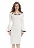 Slim Waist Flared Sleeve Dresses Aosig