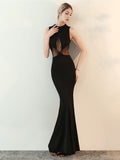 Slim round neck evening dress Aosig