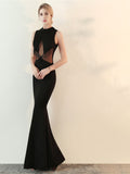 Slim round neck evening dress Aosig