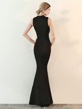 Slim round neck evening dress Aosig