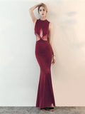 Slim round neck evening dress Aosig