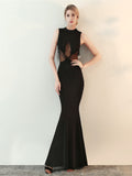 Slim round neck evening dress Aosig