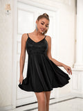 Sling Dress V Neck Little Black Dress Aosig