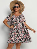 Sling Floral High Waist Loose Dress Aosig