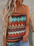 Smocked Strapless Bandeau Tank Aosig