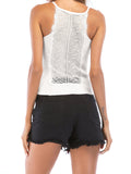 Solid Black Lace Camisole Aosig