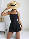 Solid Color Conservative Swim Dress Aosig