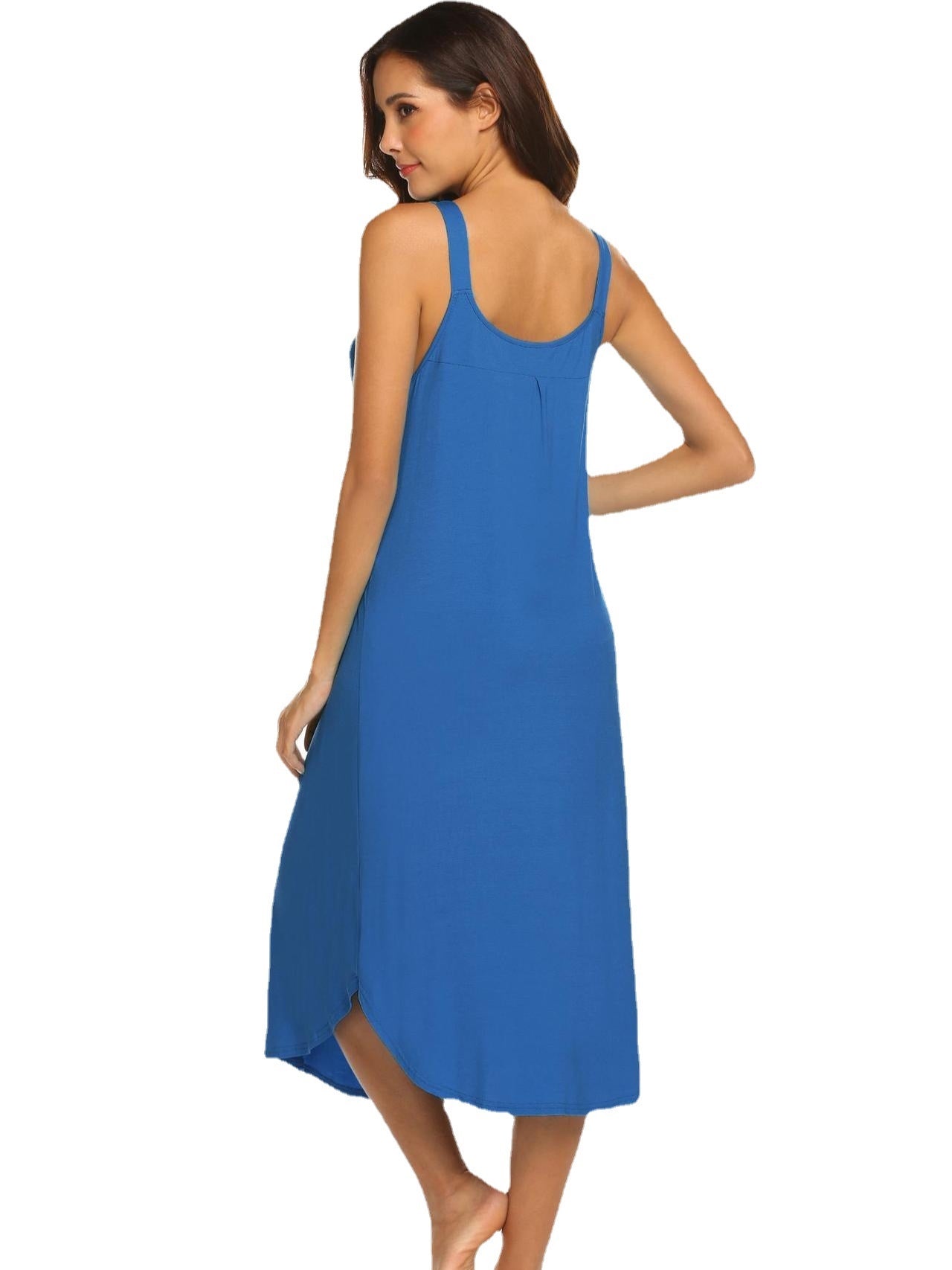 Solid Color Halter Home Nightdress Aosig