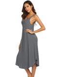 Solid Color Halter Home Nightdress Aosig