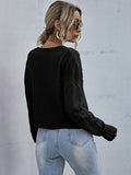Solid Color Knit Long Sleeve Twist Sweater Aosig