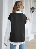Solid Color Knit Sweater Vest Aosig