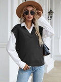 Solid Color Knit Sweater Vest Aosig