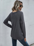 Solid Color Knitted Inner Long Sleeve Sweater Aosig