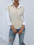 Solid Color Knitted Vest Aosig