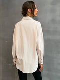 Solid Color Lapel Shirt Aosig