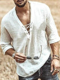Solid Color Mid-sleeve Large V-neck T-shirt Shirt Aosig