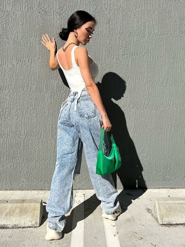 Solid Color Slim Fit Sweet and Spicy Backless Irregular Camisole Aosig