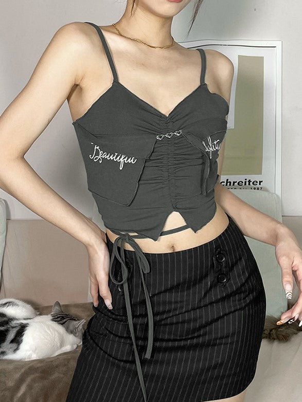 Solid Color Slim Letter Embroidered Stealth Aosig