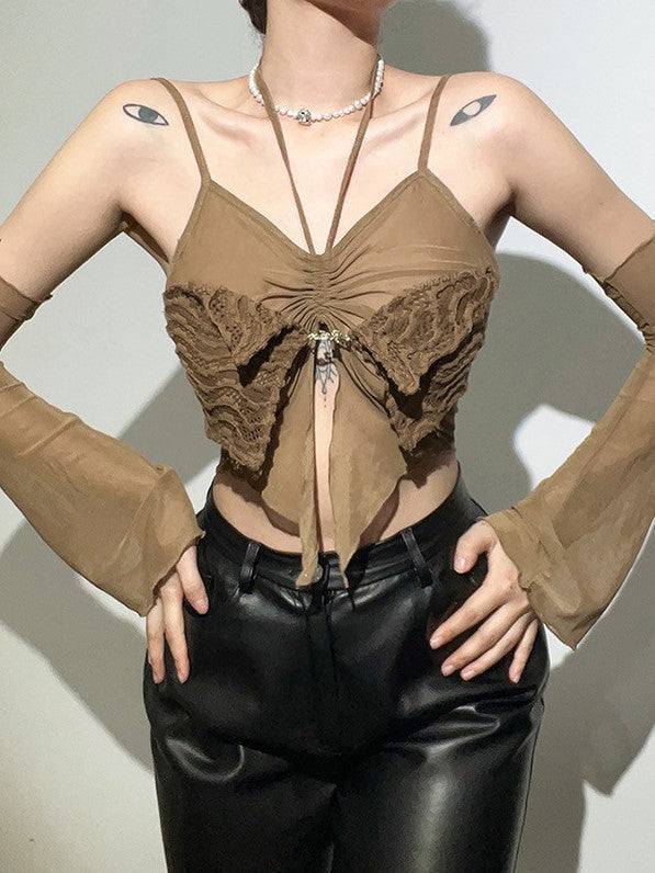 Solid Color Slim Navel Hanging Neck Straps Vest Aosig