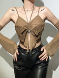 Solid Color Slim Navel Hanging Neck Straps Vest Aosig