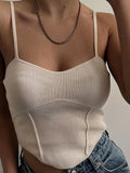 Solid Color Suspender Slim Back Tube Top Aosig