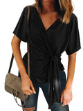 Solid Color Temperament Commuter Foreign Trade Short-sleeved Inner Pullover Cotton Slim Bottoming Shirt Aosig