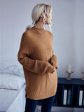 Solid Color Turtleneck Sweater Aosig