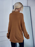 Solid Color Turtleneck Sweater Aosig