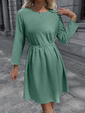 Solid Color Waist Dress Aosig