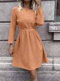 Solid Color Waist Dress Aosig